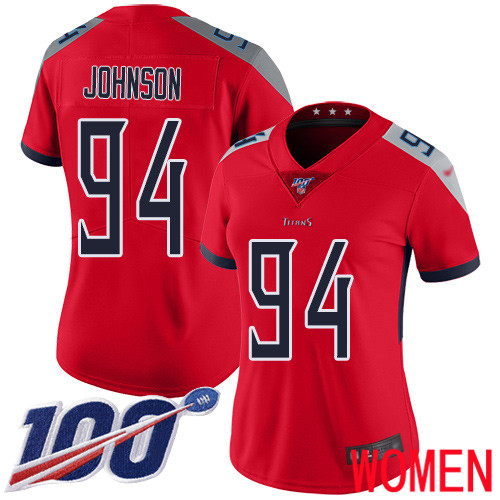Tennessee Titans Limited Red Women Austin Johnson Jersey NFL Football #94 100th Season Inverted Legend->tennessee titans->NFL Jersey